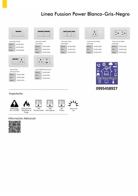 Línea Fussion Accesorios Eléctricos 015