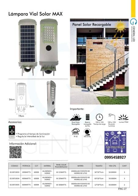 Luminaria Vial Solar Recargable 004