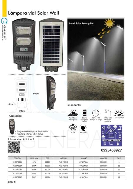 Luminaria Vial Solar Recargable 007