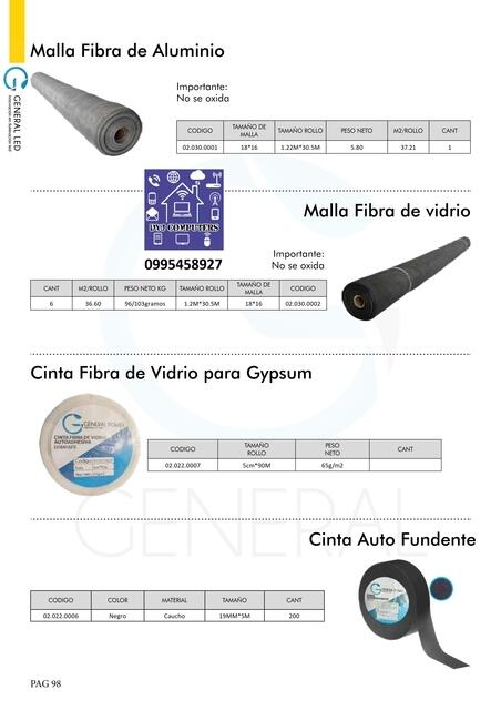 Mallas Cintas Aislantes y Adhesivas 001